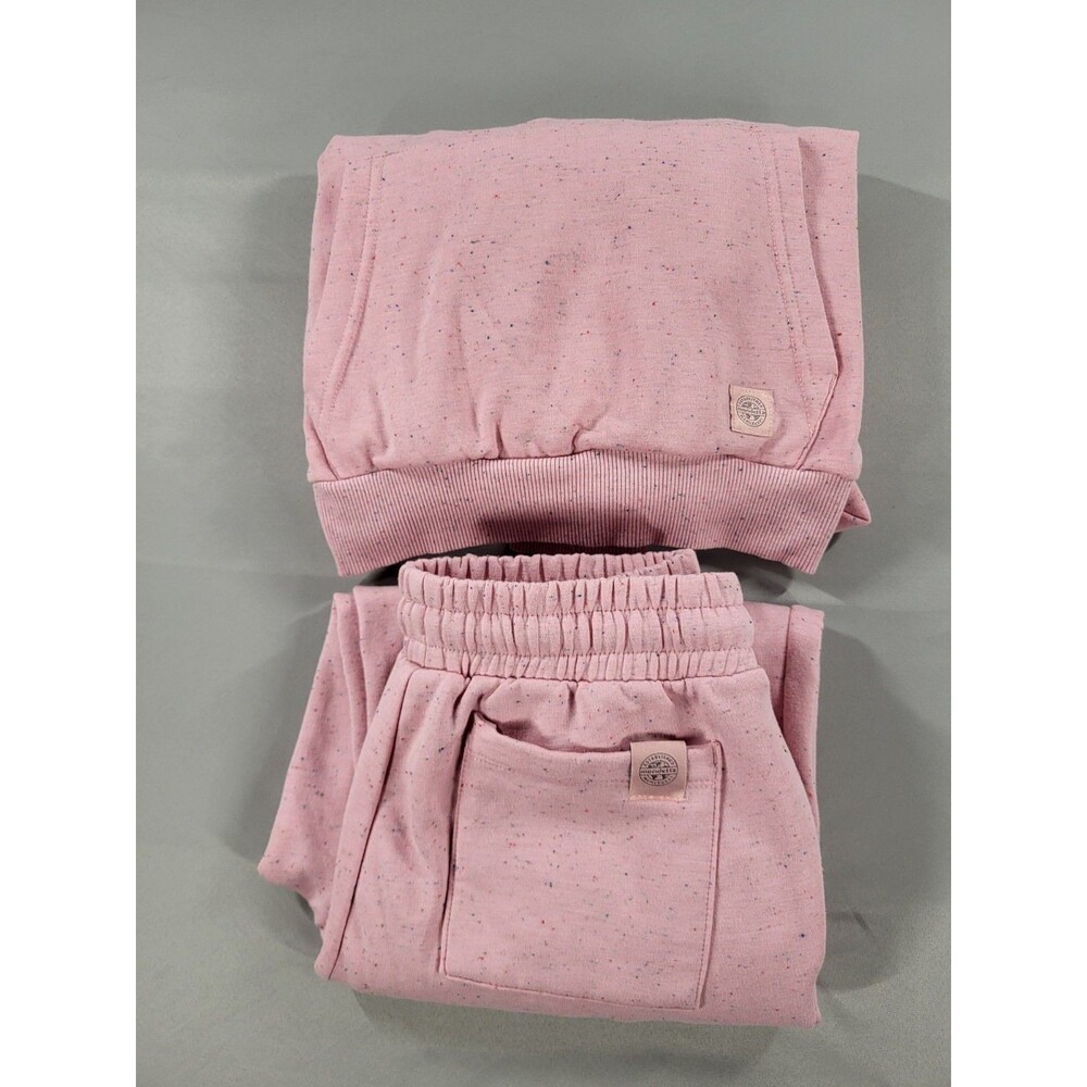 Mondetta Youth Girls 2-Piece Lounge Set Pink Speckled Hoodie & Joggers Size M 10
